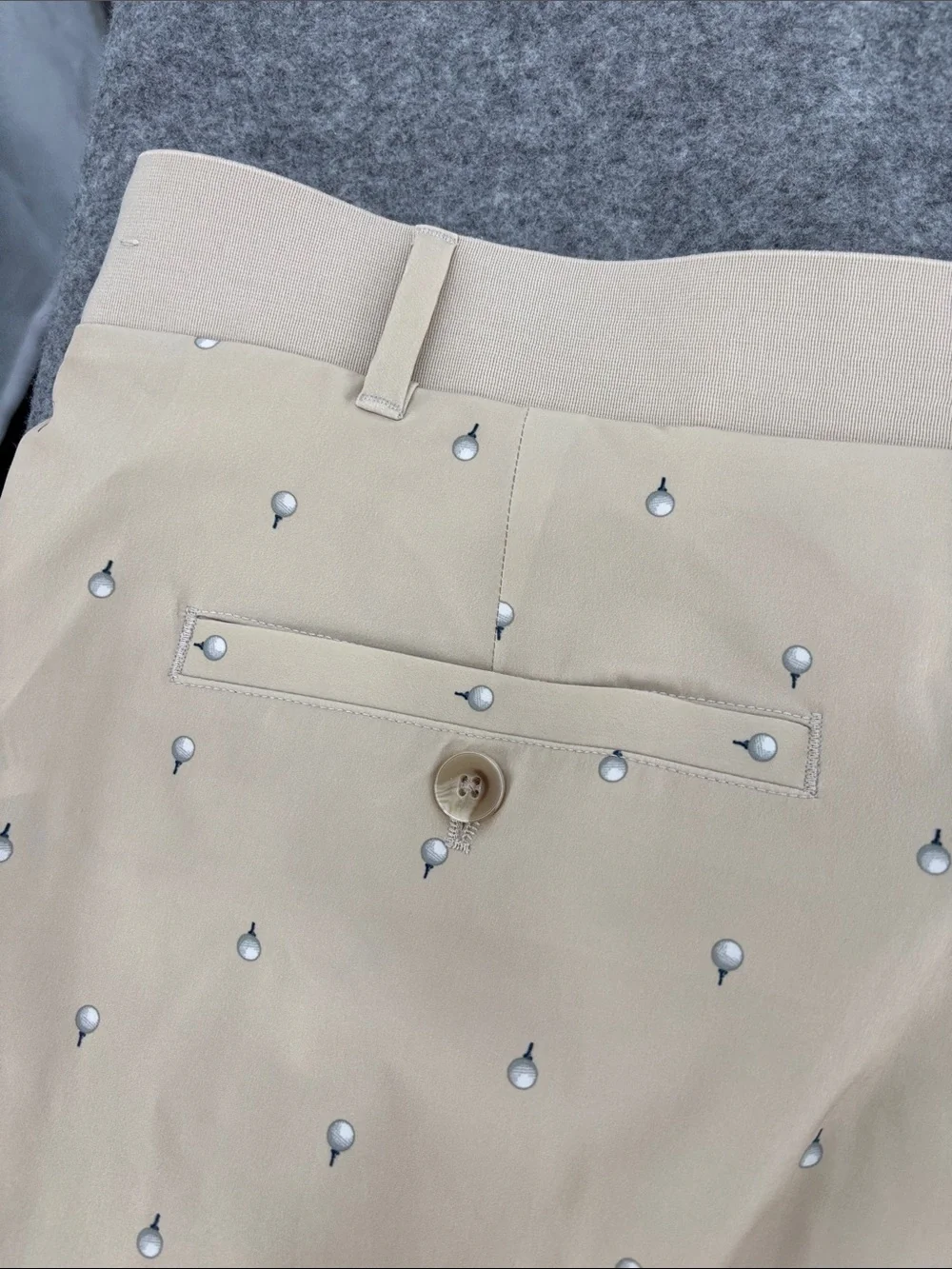 Walter Hagen P11 E waist retro golfball khaki cooling 4way stretch shorts NWT 42